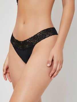 Lenceria En Tanga De Encaje De Contraste