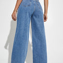 EZwear Jeans de talle alto de pierna ancha