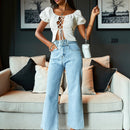 Unity Blusa con cordon de manga farol