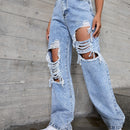 Jeans rotos de talle alto
