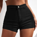 Shorts en mezclilla con cremallera delgado