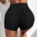 Shorts en mezclilla con cremallera delgado