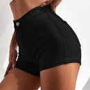 Shorts en mezclilla con cremallera delgado
