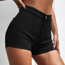 Shorts en mezclilla con cremallera delgado