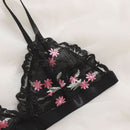 Set de lenceria floral de malla