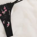 Set de lenceria floral de malla