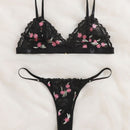 Set de lenceria floral de malla