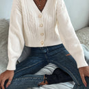 Prive cardigan informal de mujer de ajuste holgado, con hombros caidos, manga larga y de una sola hilera de botones, para otono/invierno