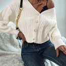 Prive cardigan informal de mujer de ajuste holgado, con hombros caidos, manga larga y de una sola hilera de botones, para otono/invierno