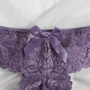 Lenceria En Forma De Tanga Decorada Con Lazo Y Encaje Floral