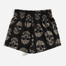 LUNE Shorts de leopardo estampado de esqueleto con fruncido