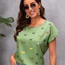LUNE Top con estampado de mariposa
