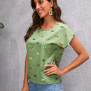 LUNE Top con estampado de mariposa