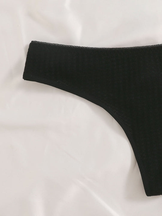 Set de lenceria unicolor con textura con aro