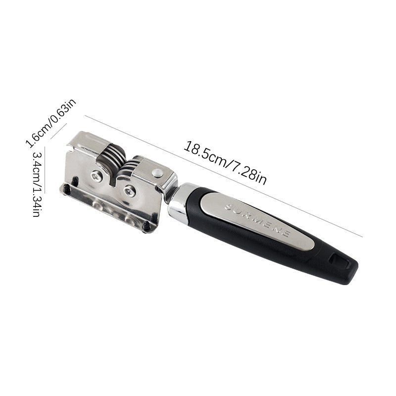 Palillo afilador - Afilador de cuchillos manuales de acero inoxidable con asa ergonómica, afilado rápido para cuchillos de cocina, duradero y fácil de usar, herramienta de afilado para cocina, acabado metálico elegante, construcción metálica.