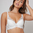 Sujetador Push Up Floral De Encaje De Microfibra Con Aros Para Lenceria
