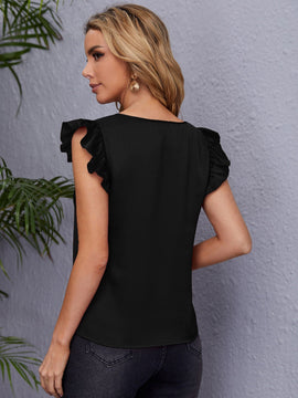 Clasi Blusa de cuello V sisa con fruncido