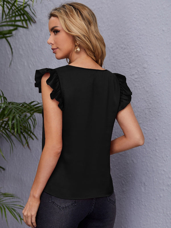 Clasi Blusa de cuello V sisa con fruncido