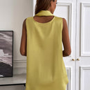 BIZwear Camisa sin manga de cuello desbocado cinta ropa de trabajo
