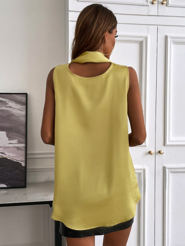 BIZwear Camisa sin manga de cuello desbocado cinta ropa de trabajo