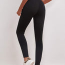 EZwear Pantalones ajustados de alta cintura para mujer, con detalles de parche en color liso, para primavera y verano