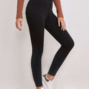 EZwear Pantalones ajustados de alta cintura para mujer, con detalles de parche en color liso, para primavera y verano