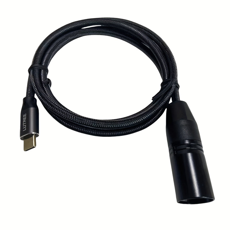 Cable de micrófono XLR, USB-C a macho XLR, forma redonda, conector flexible, cable Ethernet Cat5e, macho a macho, para amplificadores, altavoces, mezcladores - Compatible con iPhone