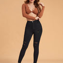 Essnce Pantalones ajustados rasgados de alta elasticidad