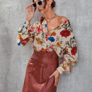 Clasi Camisa con estampado floral con boton delantero