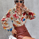 Clasi Camisa con estampado floral con boton delantero