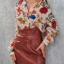 Clasi Camisa con estampado floral con boton delantero