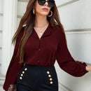 Prive Blusa de manga farol con parche de bolsillo