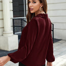 Prive Blusa de manga farol con parche de bolsillo