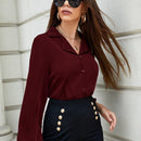 Prive Blusa de manga farol con parche de bolsillo