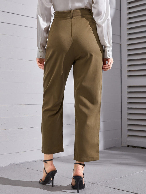 Modely Pantalones a medida de talle alto con diseno fruncido