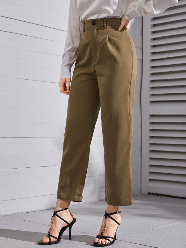 Modely Pantalones a medida de talle alto con diseno fruncido