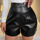 SXY Pantalones Cortos Con Boton Delantero Y Estampado De Cocodrilo Para La Primavera