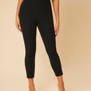 PETITE Pantalones ajustados de cintura con volante recortado