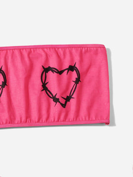 ROMWE Grunge Punk Set de lenceria con patron de corazon sin tira