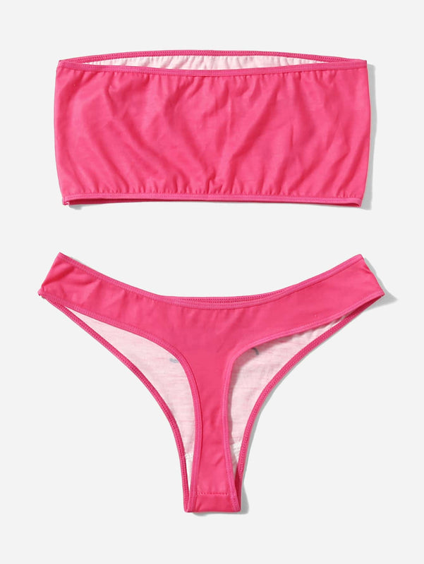 ROMWE Grunge Punk Set de lenceria con patron de corazon sin tira