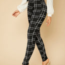 Tall Pantalones ajustados de cuadros de cintura con volante