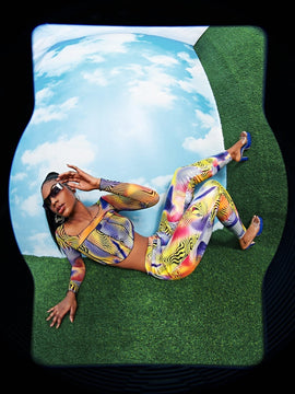 Neu Pantalones de rayas de cebra con con estampado de lunares PU