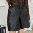 DAZY Shorts De Cintura Alta De Pu Con Piernas Anchas