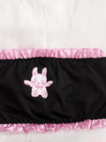 ROMWE Kawaii Set de lenceria bandeau con estampado de dibujos animados ribete fruncido
