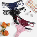 Underwear&sleepwear basics 4 paquetes tanga con cinta de encaje floral, lenceria sexy