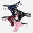 Underwear&sleepwear basics 4 paquetes tanga con cinta de encaje floral, lenceria sexy