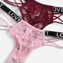 Underwear&sleepwear basics 4 paquetes tanga con cinta de encaje floral, lenceria sexy