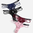 Underwear&sleepwear basics 4 paquetes tanga con cinta de encaje floral, lenceria sexy
