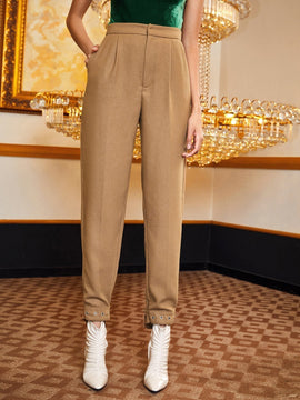 BAE Pantalones con fruncido ojal bajo