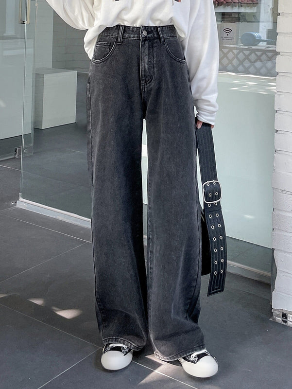 DAZY Jeans De Cintura Alta Con Bolsillos Oblicuos